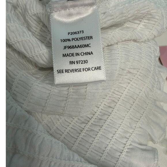 Crave Fame White Tank Top Ruffle Straps Smocked Bodice XS NWT - Picture 9 of 11